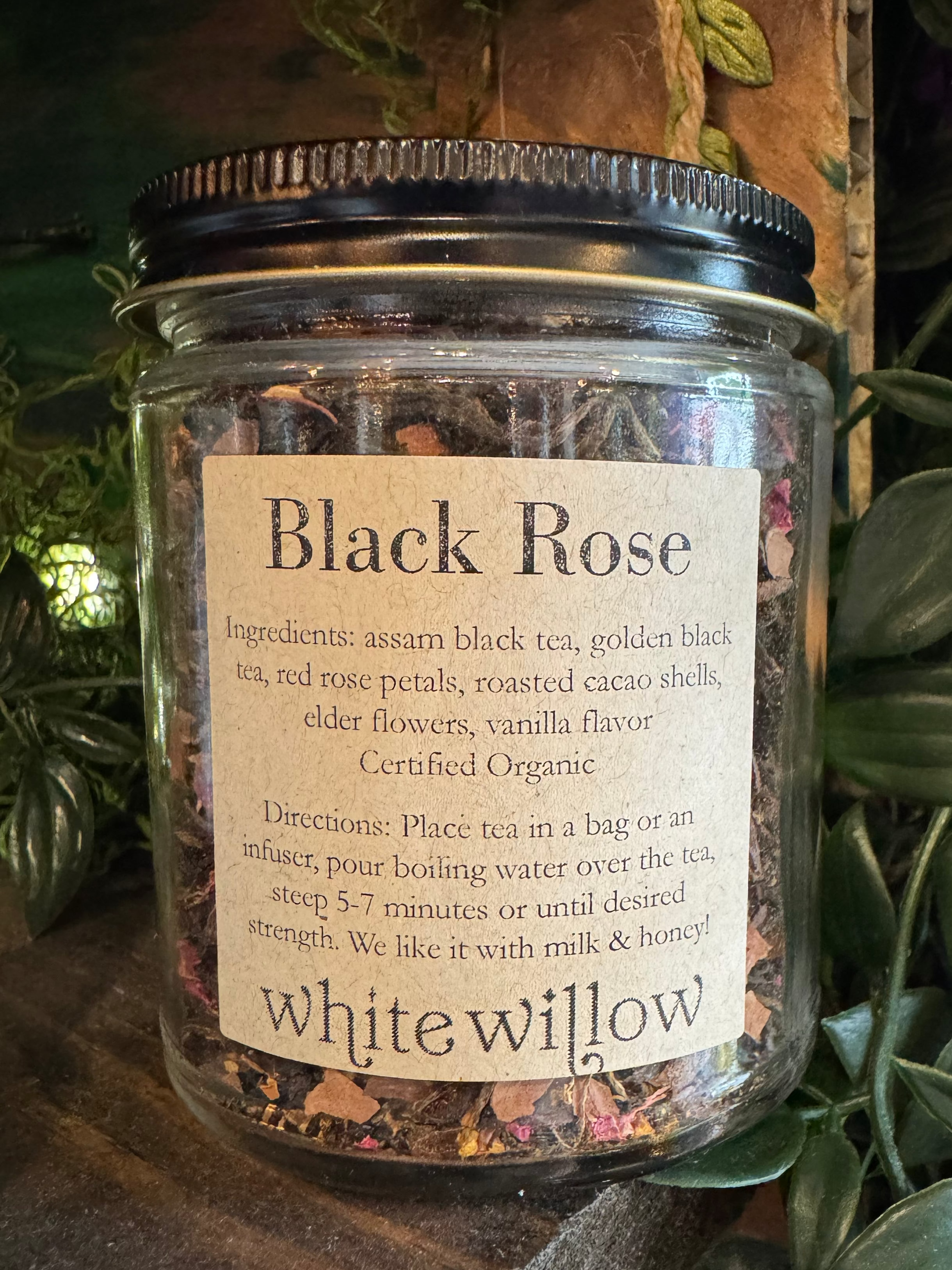 Black Rose Tea Jar