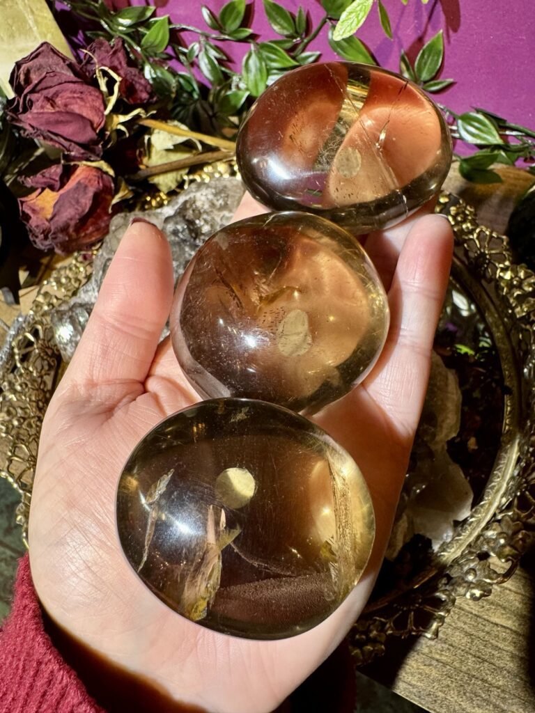 smoky quartz palm stones
